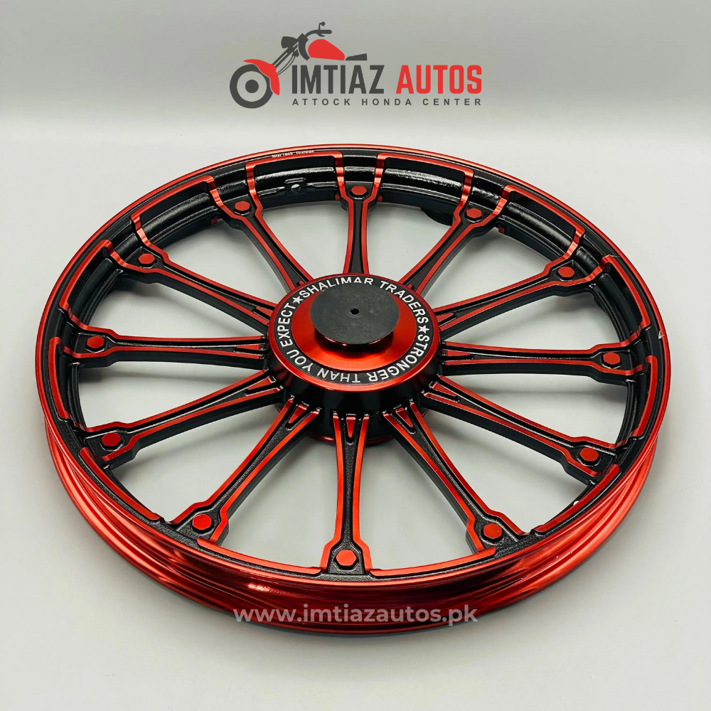 Crown Red Alloy Rims for Honda CD70 - Premium Quality – Imtiaz Autos
