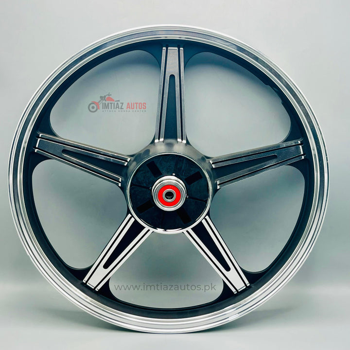 Jewish Star Rims CD70 STAR SHAPE Alloy Rim Set – Silver with Black Lines – Imtiaz Autos