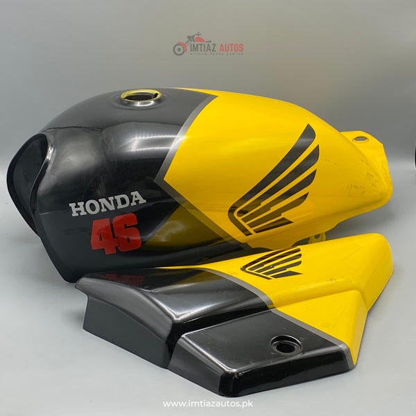 CD 70 5 STAR  FUEL TANK SET BLACK&YELLOW DESIGN