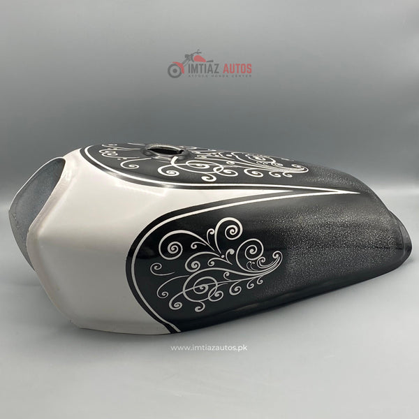 CG 125 5 STAR FANCY ONLY FUEL TANK WHITE&BLACK COLOR