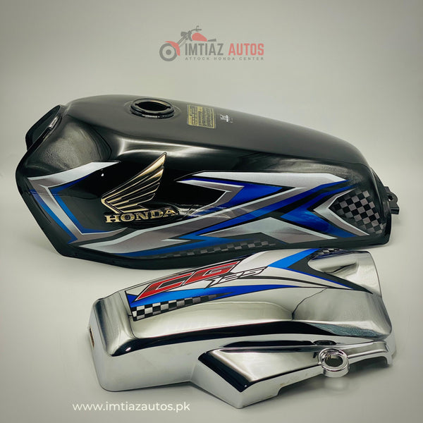 2025 MODEL BLACK FUEL TANK SET WITH CHROME TAPPA