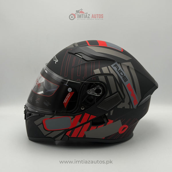 MATT BLACK & RED VECTOR HELMET