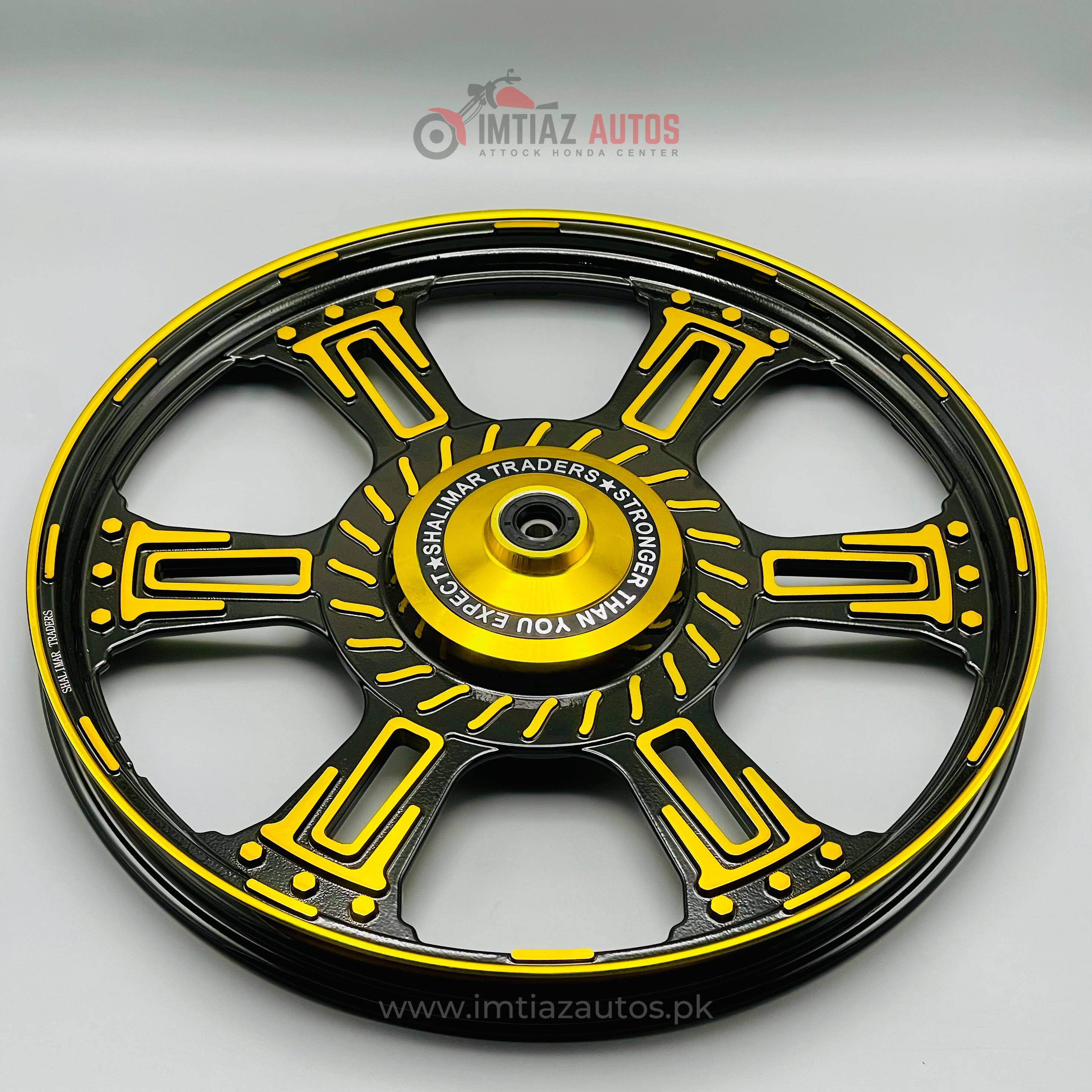 CG125 Premium Fancy Alloy Rim – Golden Black – Imtiaz Autos